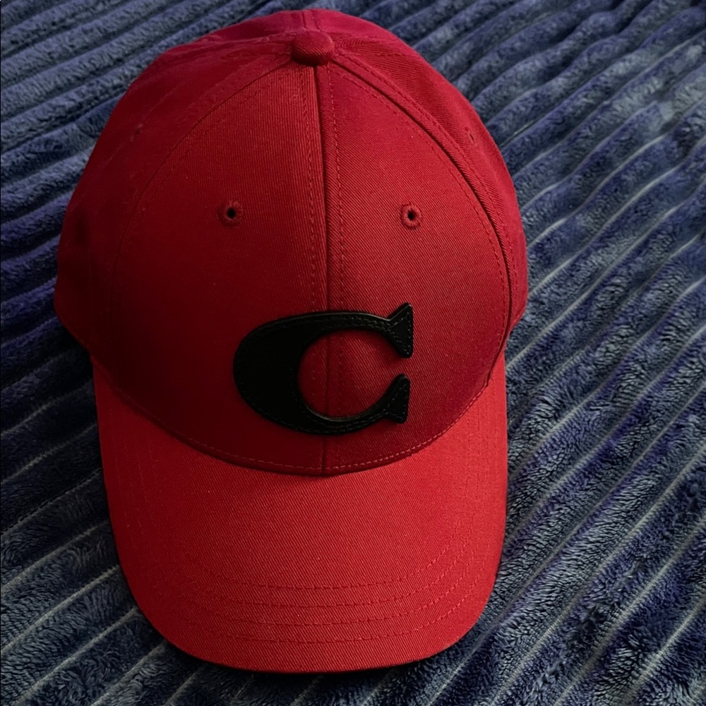 Coach Red Cap with Black Logo